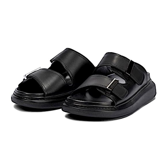Alexander McQueen Black Leather Hybrid Sandals - Picture 3 of 16